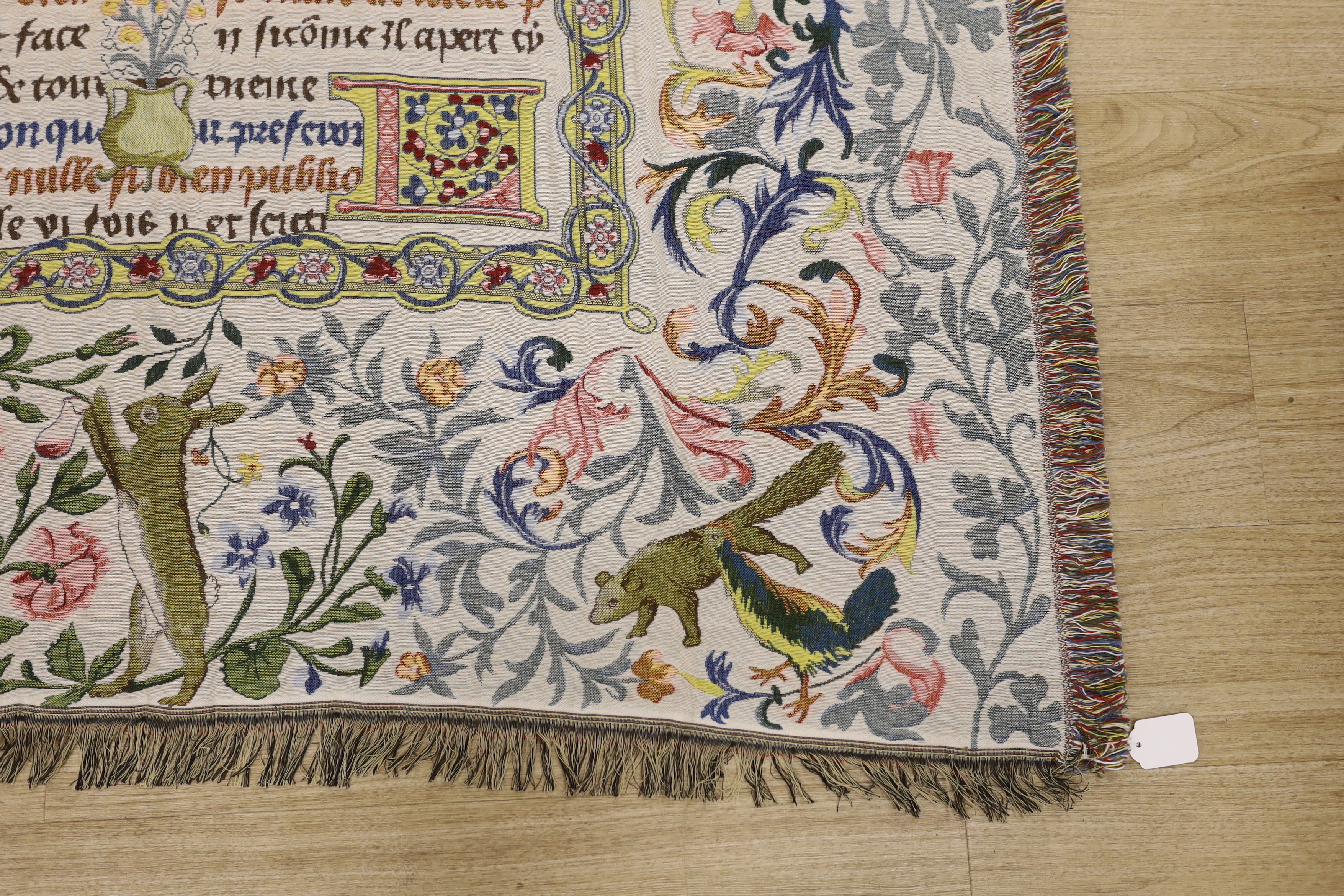 A Belgian ‘’Medieval fable’’ woven blanket 137x132cm